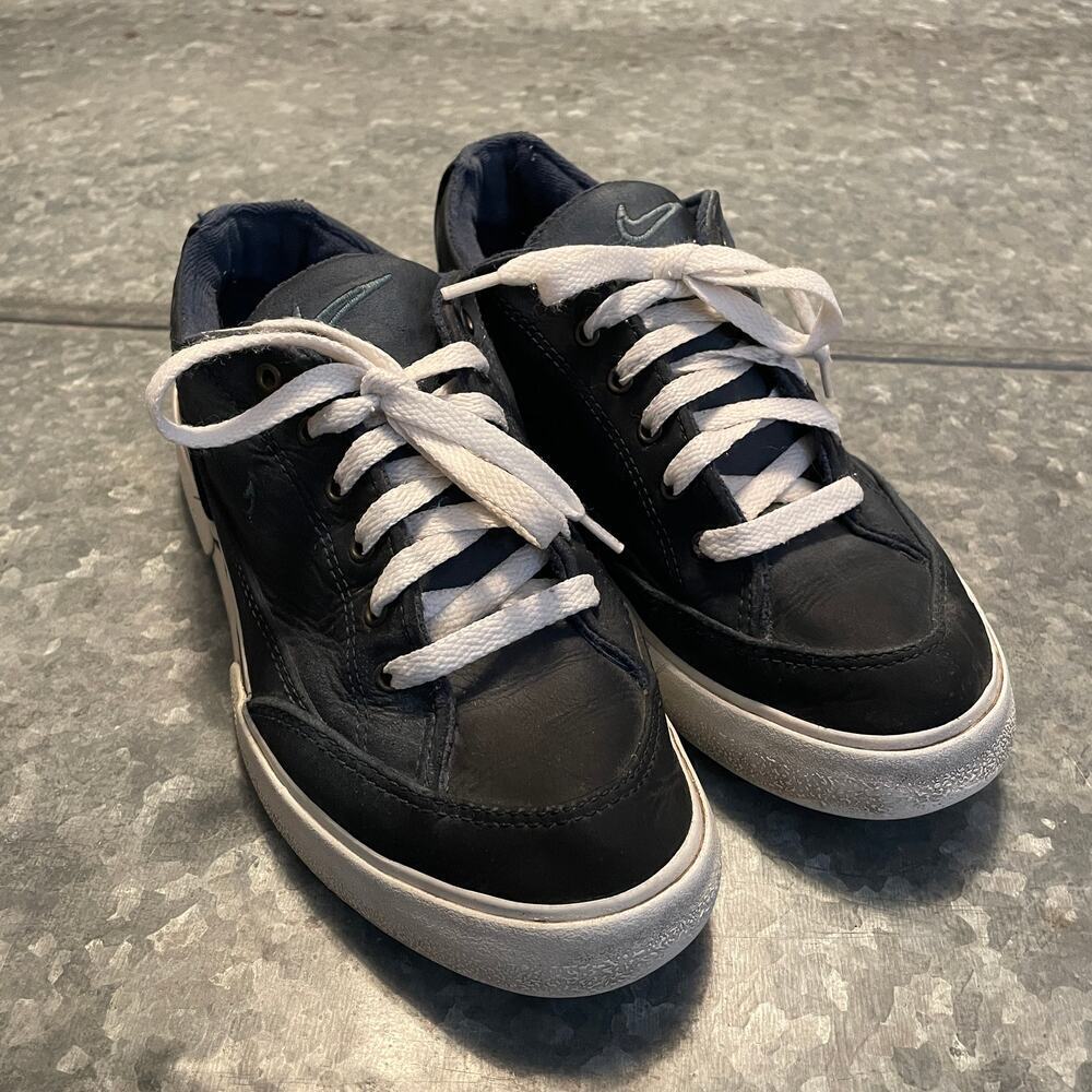 Vintage 1998 NIKE GTS Lite Nubuck Sneakers Shoes US 8 Blue Leather Y2K Deck Boat